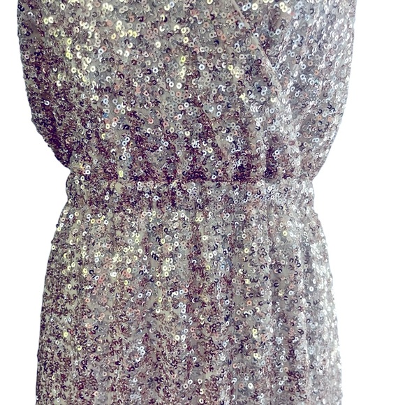 Belle Badgley Mischka Gold Wrap Spaghetti Strap Gown Sz 10 - Picture 12 of 12